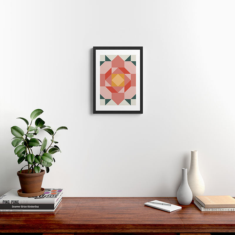 Quilt Square - Flower Framed Art Print Gallery Image 2