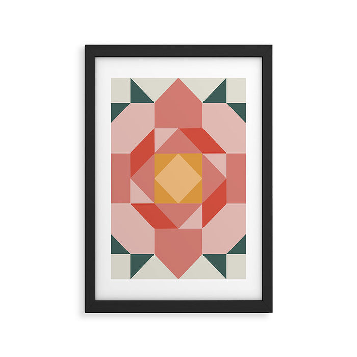 Quilt Square - Flower Framed Art Print Gallery Image 1