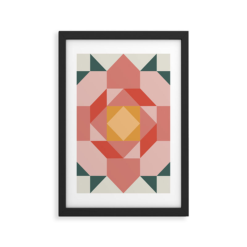 Quilt Square - Flower Framed Art Print Gallery Image 3