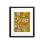 1960s, 1970s Retro Floral in Green, Pink & Orange - Flower Power Framed Art Print Gallery Image 6