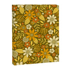 1970s Retro Flowers Pattern in Yellow, Orange & Olive Green Canvas Print Gallery Image 8
