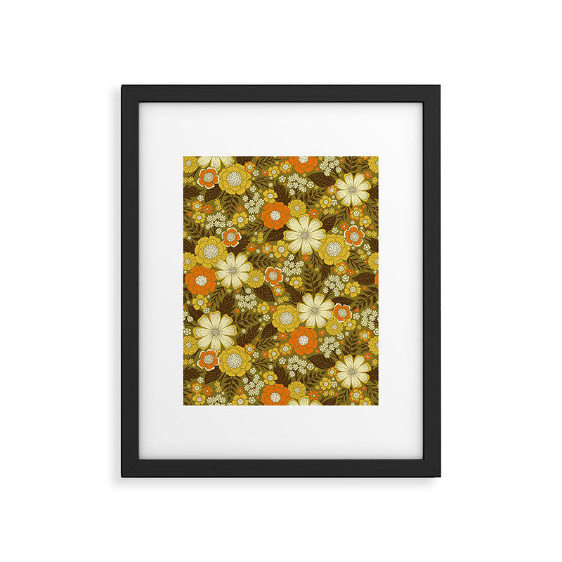 1970s Retro/Vintage Floral Pattern Framed Art Print Gallery Image 6