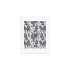 Bigfoot / Sasquatch Toile de Jouy in Blue Art Print Gallery Image 1