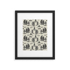 Black Alien Abduction Toile De Jouy Pattern Framed Art Print Gallery Image 6