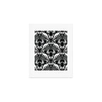 Black & White Cryptid Damask Art Print Gallery Image 1