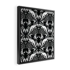 Black & White Cryptid Damask Framed Canvas Print Gallery Image 2