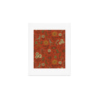 Burnt Orange & Olive Green Floral Art Print Gallery Image 1