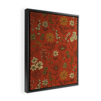 Burnt Orange & Olive Green Floral Framed Canvas Print Gallery Image 2