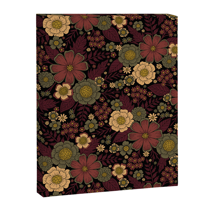 Classy Burgundy, Cream & Sage Green Floral Pattern Canvas Print Gallery Image 1