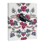 Crows, Bleeding Hearts & Roses Floral/Botanical Pattern Canvas Print Gallery Image 6