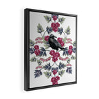 Crows, Bleeding Hearts & Roses Floral/Botanical Pattern Framed Canvas Print Gallery Image 2