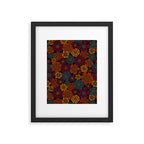 Dark Burgundy, Teal & Mustard Floral Framed Art Print Gallery Image 6