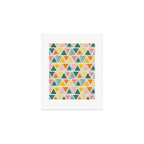 Doodle Triangles in Pink, Yellow, Orange, and Teal on Cream  Art Print Gallery Image 1