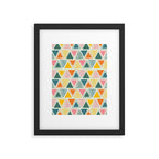 Doodle Triangles in Pink, Yellow, Orange, and Teal on Cream  Framed Art Print Gallery Image 5