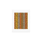 Floral Stripe in Retro 1970s Yellow, Orange, and Brown Art Print Gallery Image 1