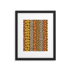 Floral Stripe in Retro 1970s Yellow, Orange, and Brown Framed Art Print Gallery Image 6