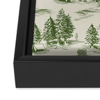 Green Alien Abduction Toile De Jouy Pattern Framed Canvas Print Gallery Image 3