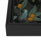 Green & Turquoise Parrotlets and Loquats Framed Canvas Print Gallery Image 3