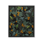 Green & Turquoise Parrotlets and Loquats Framed Canvas Print Gallery Image 8