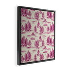 Magenta Alien Abduction Toile De Jouy Pattern Framed Canvas Print Gallery Image 2