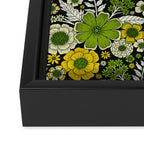 Modern Yellow & Green Floral Pattern Framed Canvas Print Gallery Image 3
