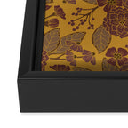 Mustard Yellow, Brown, Raisin, Taupe & Mauve Floral Pattern Framed Canvas Print Gallery Image 3