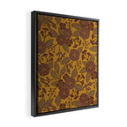 Mustard Yellow, Brown, Raisin, Taupe & Mauve Floral Pattern Framed Canvas Print Gallery Image 2