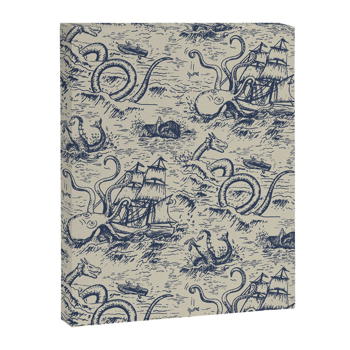 Mythical Sea Creatures Toile de Jouy Canvas Print Gallery Image 1