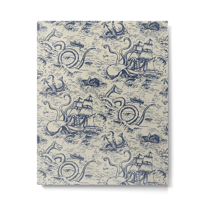 Mythical Sea Creatures Toile de Jouy Metal Print Gallery Image 1