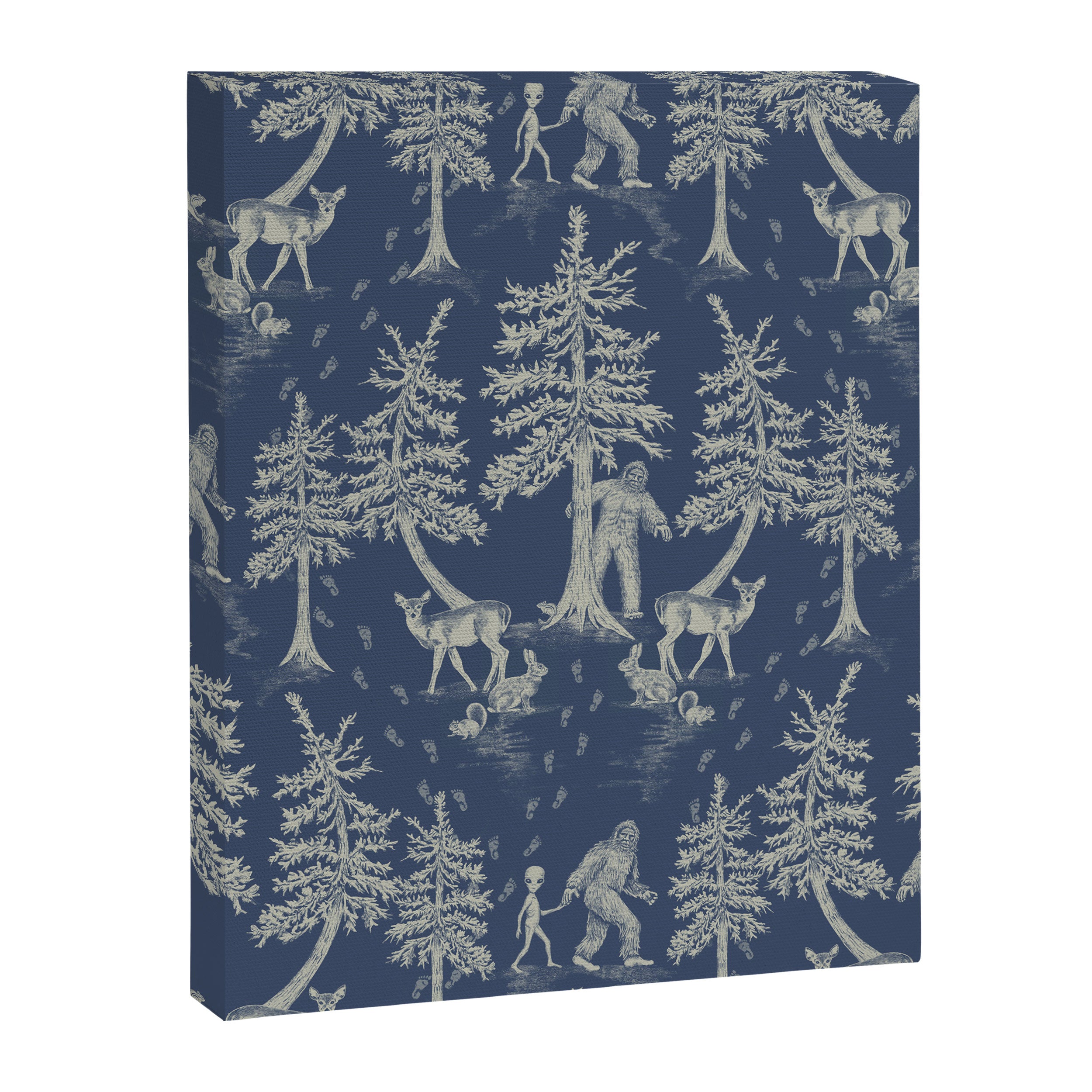 Navy Blue Bigfoot & Friends Canvas Print Gallery Image 8