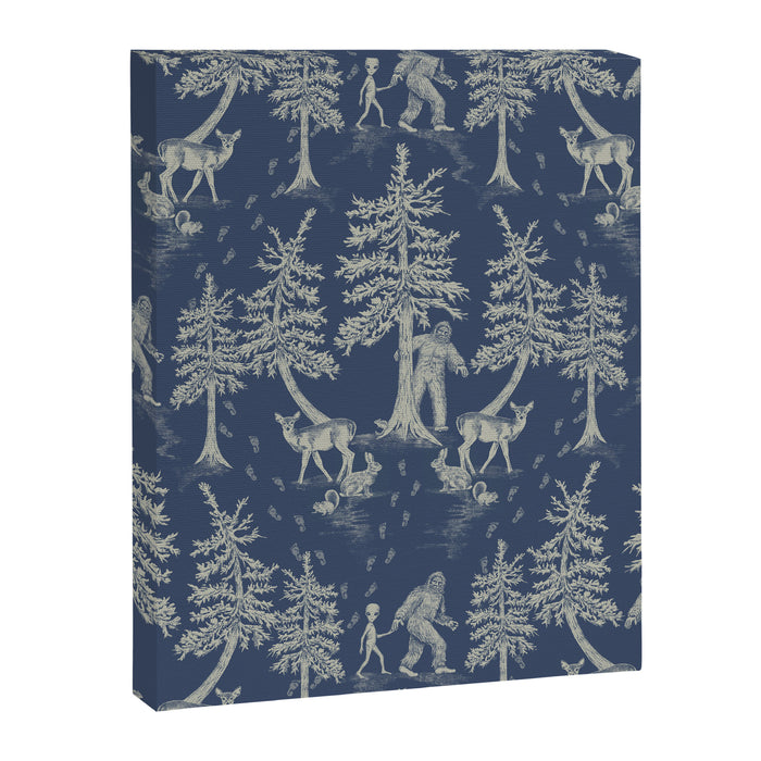 Navy Blue Bigfoot & Friends Canvas Print Gallery Image 1