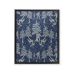 Navy Blue Bigfoot & Friends Framed Canvas Print Gallery Image 8