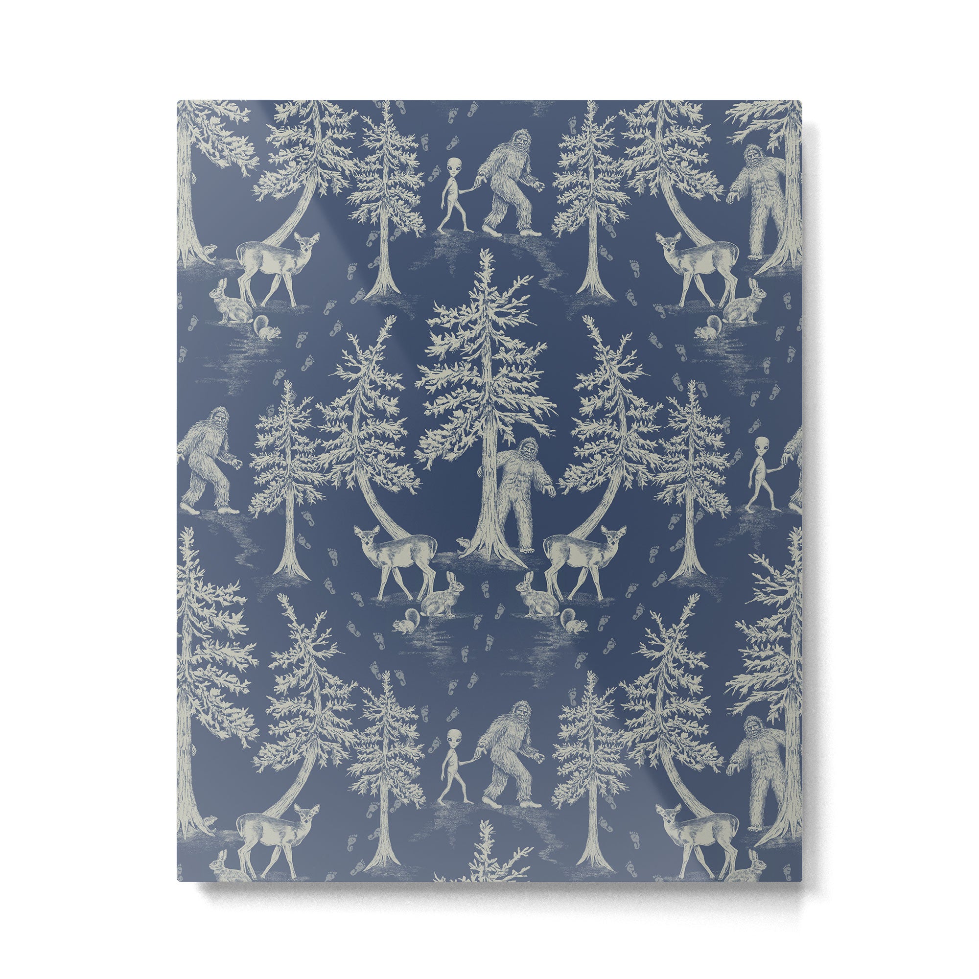 Navy Blue Bigfoot & Friends Metal Print Gallery Image 6