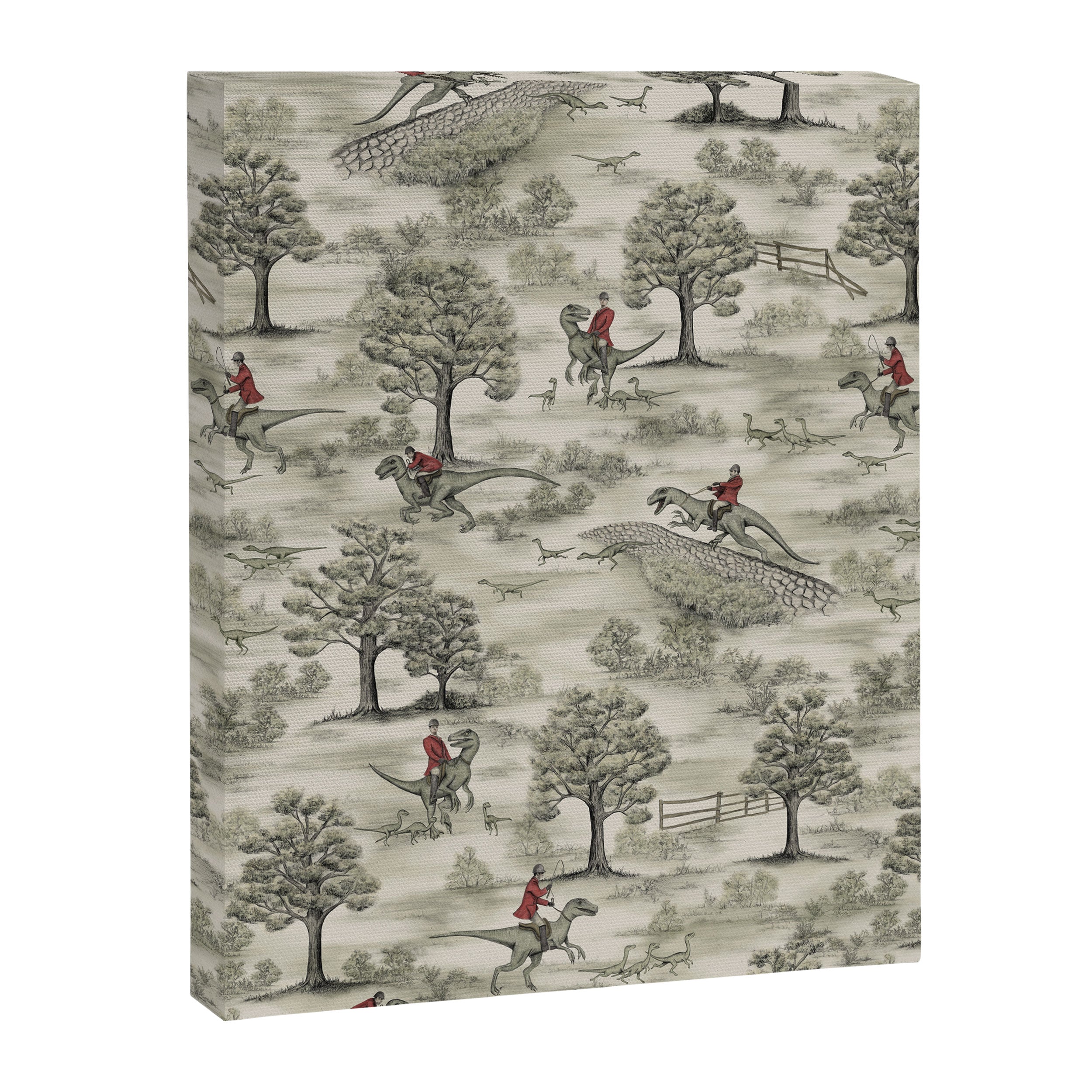 Not-So-Traditional English Fox Hunt with Dinosaurs Canvas Print Gallery Image 8