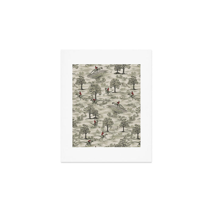 Not-So-Traditional English Fox Hunt with Dinosaurs Art Print Gallery Image 1