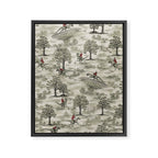 Not-So-Traditional English Fox Hunt with Dinosaurs Framed Canvas Print Gallery Image 8