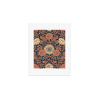 Peach, Dusty Rose, Mauve & Blue-Gray Floral Pattern Art Print Gallery Image 1