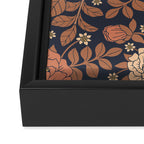 Peach, Dusty Rose, Mauve & Blue-Gray Floral Pattern Framed Canvas Print Gallery Image 3