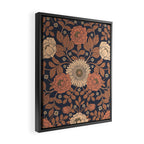 Peach, Dusty Rose, Mauve & Blue-Gray Floral Pattern Framed Canvas Print Gallery Image 2