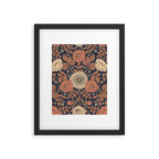 Peach, Dusty Rose, Mauve & Blue-Gray Floral Pattern Framed Art Print Gallery Image 4