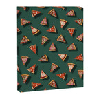 Pizza Party Pattern - Floating Pizza Slices on Teal Canvas Print Gallery Image 6