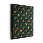 Pizza Party Pattern - Floating Pizza Slices on Teal Framed Canvas Print Gallery Image 2