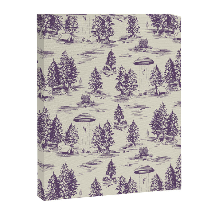 Purple Alien Abduction Toile De Jouy Pattern Canvas Print Gallery Image 1