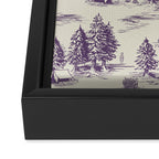 Purple Alien Abduction Toile De Jouy Pattern Framed Canvas Print Gallery Image 3