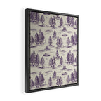 Purple Alien Abduction Toile De Jouy Pattern Framed Canvas Print Gallery Image 2