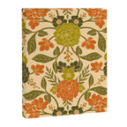 Retro 1970s Floral in Olive Green & Orange Canvas Print Gallery Image 8