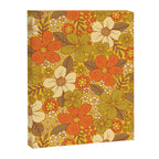 Retro 60s/70s Orange & Olive Green Floral Canvas Print Gallery Image 8