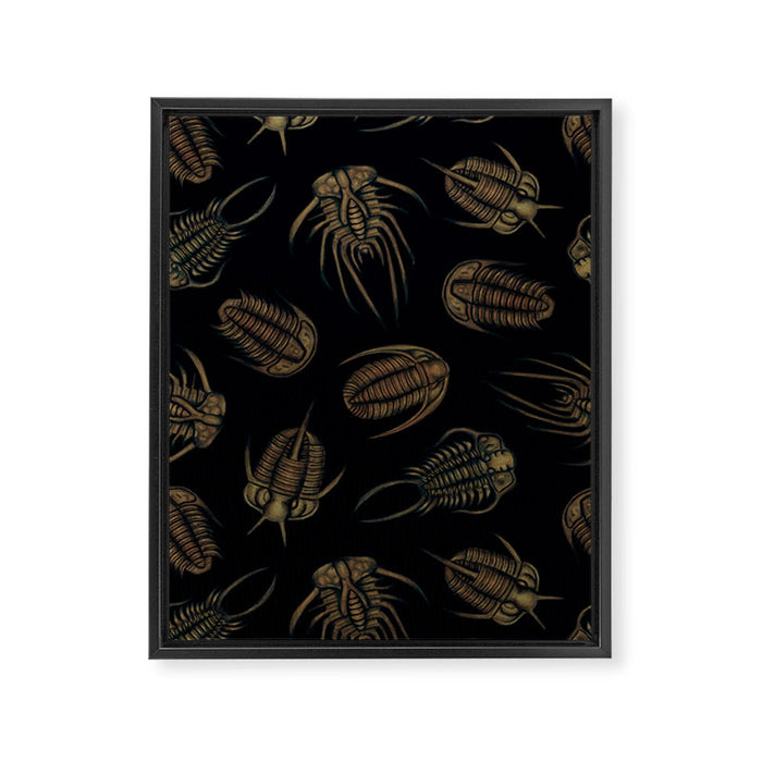 Trilobites - Marine Fossil Pattern Framed Canvas Print Gallery Image 1