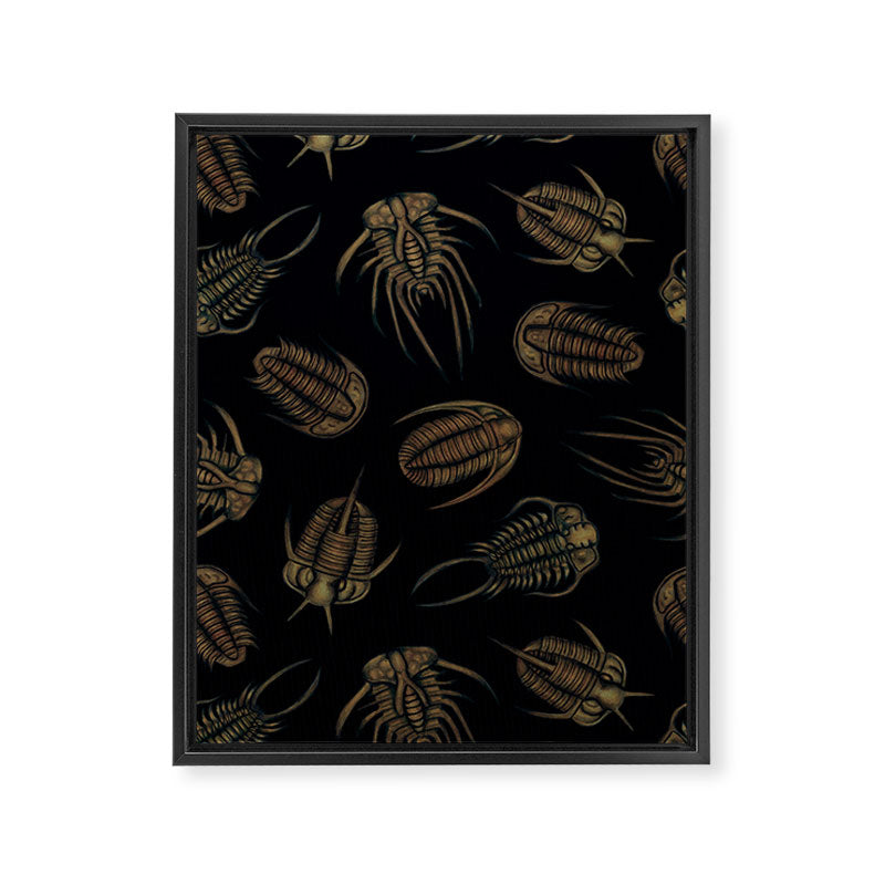 Trilobites - Marine Fossil Pattern Framed Canvas Print Gallery Image 8