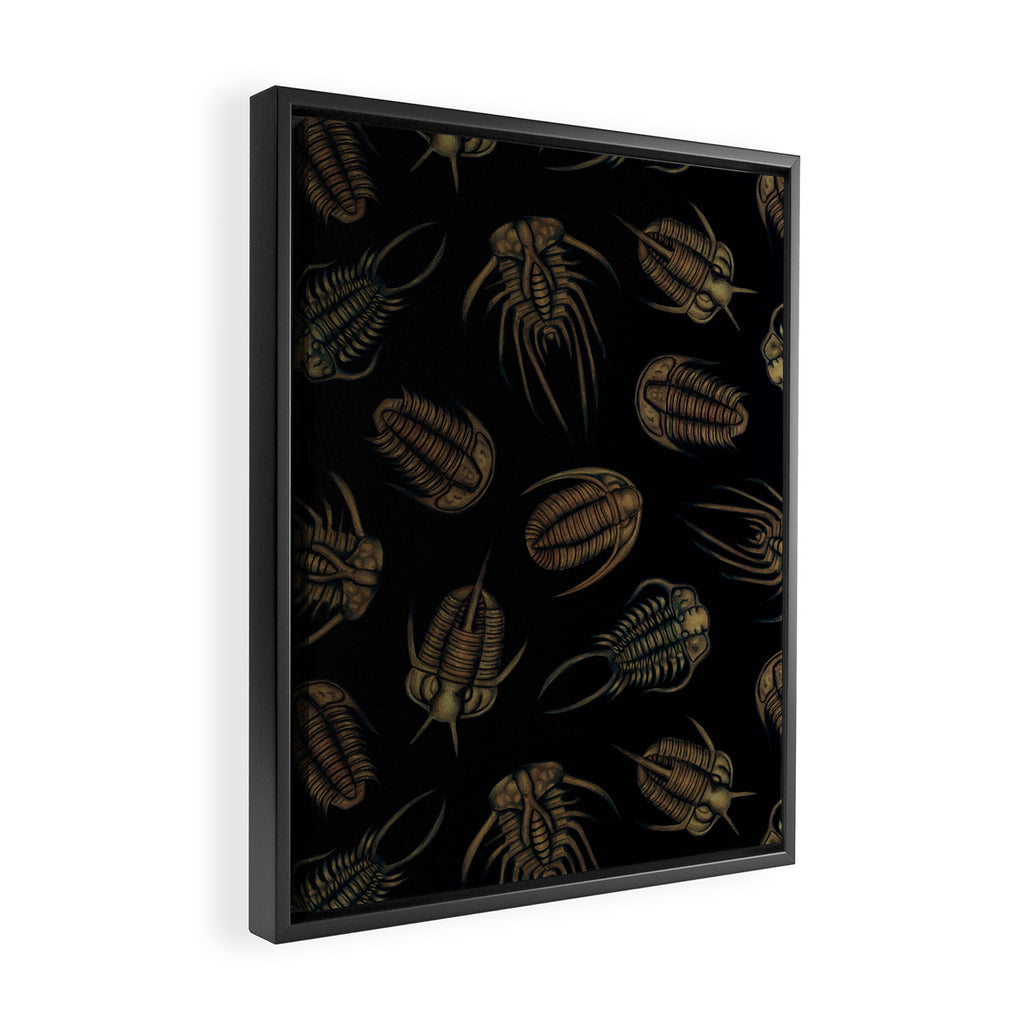 Trilobites - Marine Fossil Pattern Framed Canvas Print Gallery Image 2
